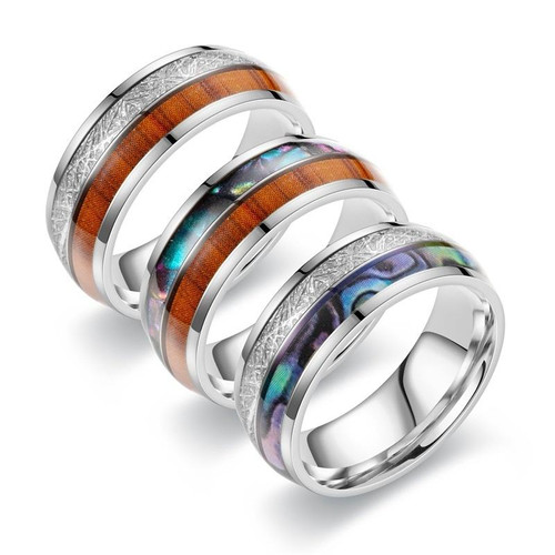 Edelstahl ring silber braun - ring,