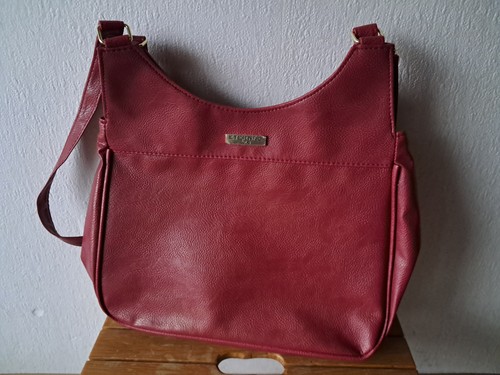 Bordauxrote leder handtasche - bordauxrote, "leder"handtasche