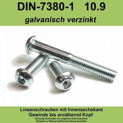Iso 7380 9 verzinkt - 7380-1, 10.9