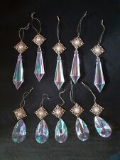 10 Christbaumschmuck Tannenbaum Hänger Tropfen und Zapfen Strass Kunststoff