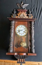 Uhr Wanduhr Gründerzeit Pendel Deko antik Antiquitäten 