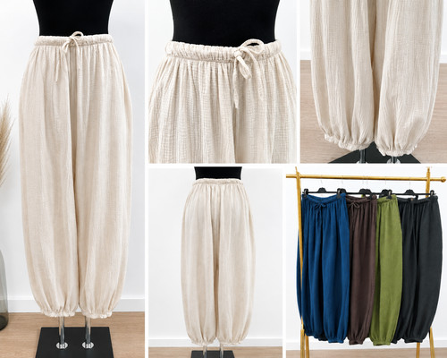 Damen musselin ballonhose - damen,