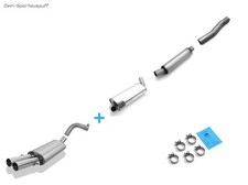Fox Edelstahl Komplettanlage Audi 80/90 89 B3 Limo/Coupe+B4 Cabrio 2x63mm
