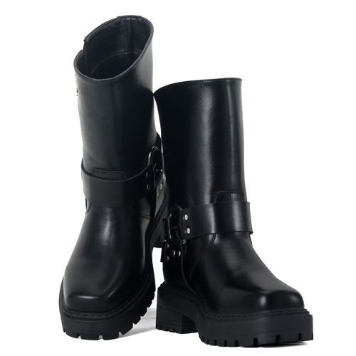 Halbhohe damen kampfstiefel - halbhohe, damen-kampfstiefel