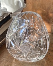 Antike Vase Kristallglas Bleikristall Schleuderstern Handgeschliffen  um 1940