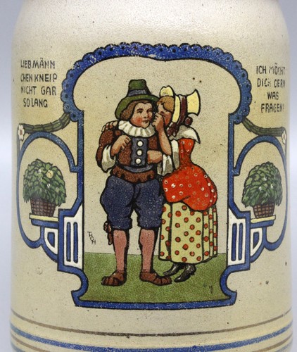 Bierkrug jugendstil steinzeug - bierkrug,
