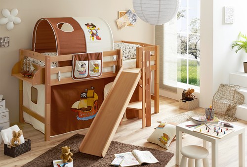 Hochbett mit rutsche - hochbett,