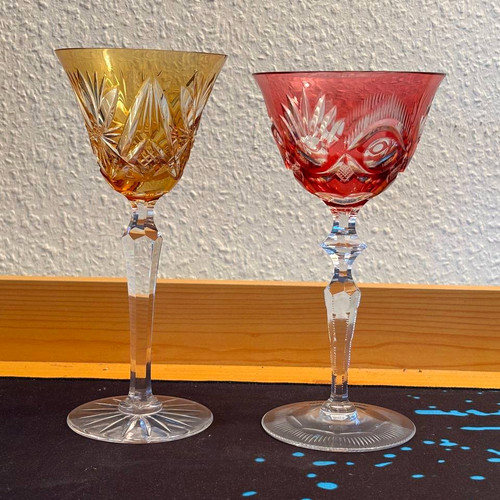 Vintage überfangglas - 2x,