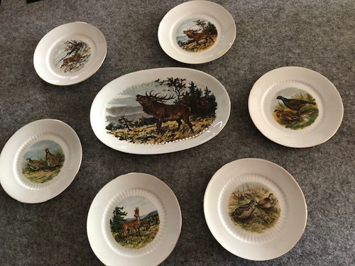 Vintage jagdservice waldtiere - vintage,