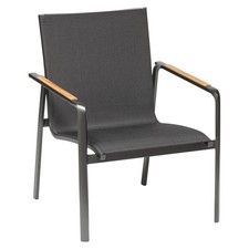 Kettler Lounge Stapelsessel DIAMOND anthrazit charcoal Teak