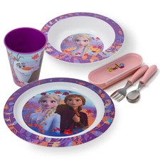 Kindergeschirr Set Kinder Geschirr Frozen Anna & Elsa Geschirrset Kinderbesteck