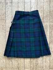 Schottenrock Faltenrock vintage blau-grün Größe 12 (circa 36) 100% Wolle 