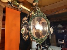 Eleganter Altwiener Laterne, Bronze/Messinfarbig Deckenlampe, 3 flammig, VINTAGE