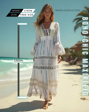 Boho Maxikleid Damen – Ethno