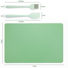 XL Silikon Backmatte 60×40 cm–rutschfeste Teigmatte, antihaft, spülmaschinenfest