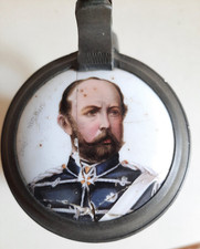 Bierkrug Portrait Prinz Friedrich Karl von Preußen in Husaren Uniform mit Orden