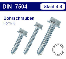 Sechskant Bohrschrauben - verzinkt Blechschraube - Länge: 9,5-160mm - DIN 7504 K