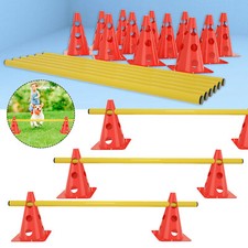 Steckhürdenset 12 Kegel + 6 Stangen Agility Hundetraining Koordinationstraining