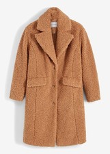 Oversize Bouclé-Mantel Gr. 52 Camel Damen Jacke Parka Coat Anorak Neu