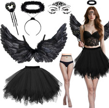 Schwarzes Engel Kostüm Damen