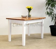 Massivholz Esstisch 120x78cm Kiefer massiv weiß Honigfarben Küchen-tisch Holz