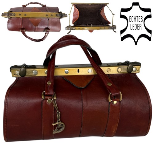 Vintage echt leder braun - leder,
