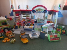 Playmobil Supermarkt # 3200, Kasse # 3201, Verkaufsstand # 3202, Lieferwagen ...
