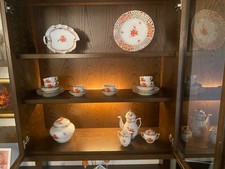 Herend "Rothschild" Mokka Service Feuerrot (6Per.) + Zusatz  Porzellan 24 Teile