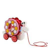 Nachziehspielzeug Schnecke Holz Nachziehtier Baby Spielzeug mit 5 Steckformen