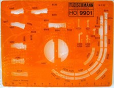 Fleischmann Zeichen Schablone 9901 Maßstab 1:10 H0 Gleisplan Gleispläne