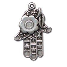  Fatimas Hand Anhänger Hamsa Antik Silber Schmuck Herstellen  28mm x 18mm