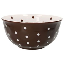 Salatschüssel braun weiß