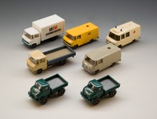 Wiking 7 x MERCEDES TRANSPORTER wohl um 1980