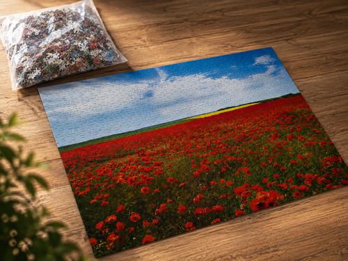 Puzzle mohnwiese 1000 teile - mohnwiese,