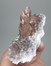 Calcit, Amethyst aus dem Steinbruch Juchem bei Idar-Oberstein 8x4x4,5cm