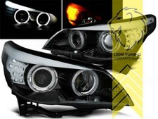 LED Angel Eyes Scheinwerfer für BMW E60 Limousine E61 Touring schwarz XENON für 
