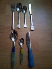 WMF Kinderbesteck 4-teilig Bären Kinderbest+ 1 Löffel, 1 Breilöffel und 1 Messer