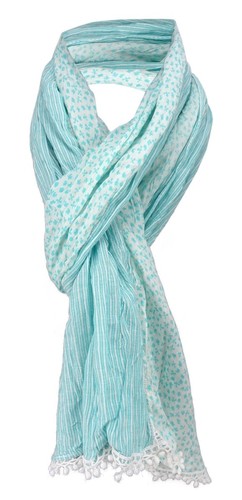 Gecrashter schal mint - mint, grau