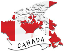 4x Sticker Canada Flag Car