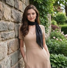 Seidentuch 90x90 Damen Schwarz