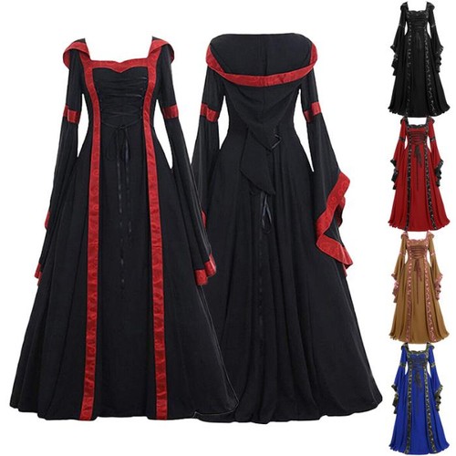 Damen gothic kapuzenkleid - damen, gothic-kapuzenkleid