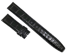 IWC Original XL Uhrenarmband 20mm In Schwarz Echt Kroko für Faltschließe 