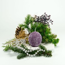 Perlenkerze 7x6,60cm weinrot