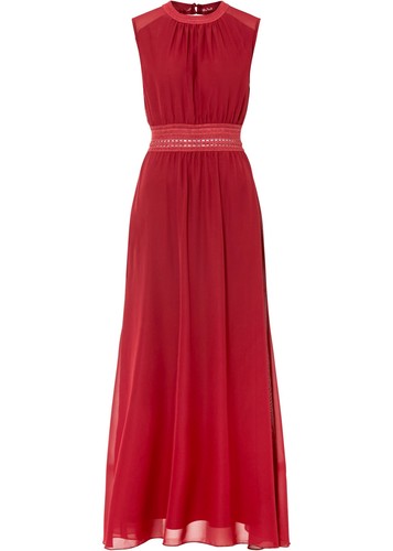 Maxikleid mit spitzeneinsatz - mit,