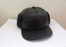 Herren PU Leder Winter Mütze Lederhut mit Ohrenschutz warm NEU