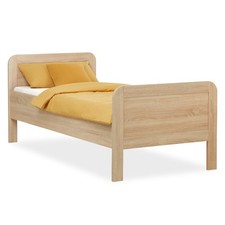 B-Ware Komfortbett 90x200 Seniorenbett Höhenverstellbar Holzbett Eiche Einzelbet