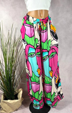 luftig leichte weite Palazzo HOSE Seide-mix Italy wide leg M5 38 40 42
