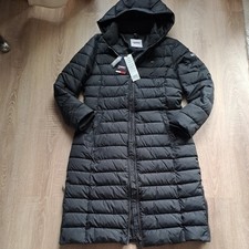 Tommy Jeans Hilfiger Long Stepp Mantel  dg XL  Jacke 110cm lang Schwarz NEU