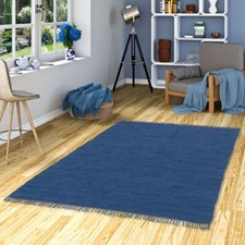 Baumwolle Natur Teppich Jolly Cotton Dunkelblau