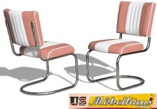 CO-27 Rose Bel Air Möbel 2 Stühle Swingstuhl Diner Küchenmöbel Küchenstuhl USA
